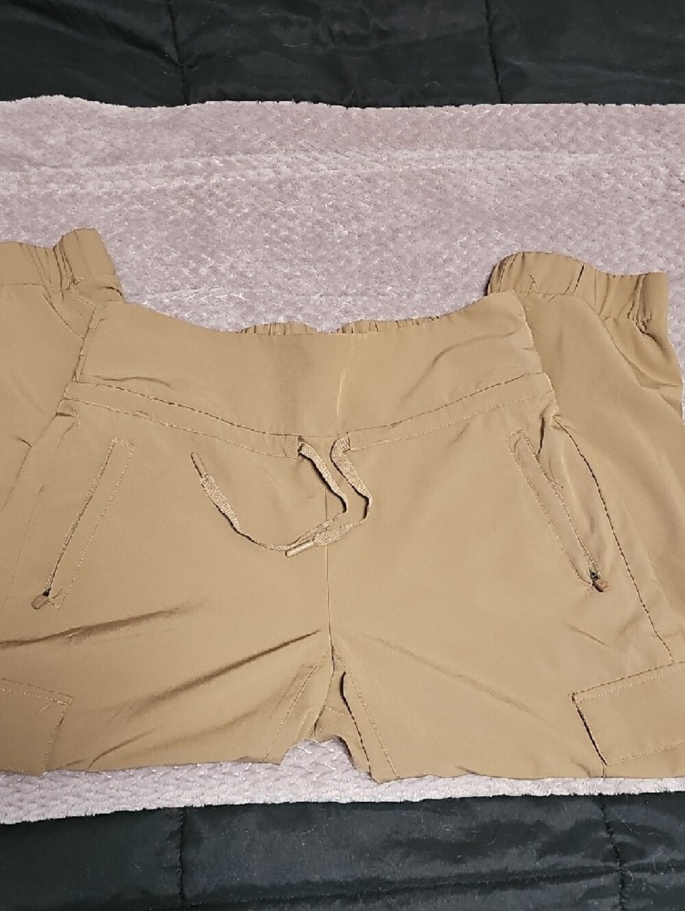 Womens Cargo Jogger Pants - Khaki - Picture 2 of 4